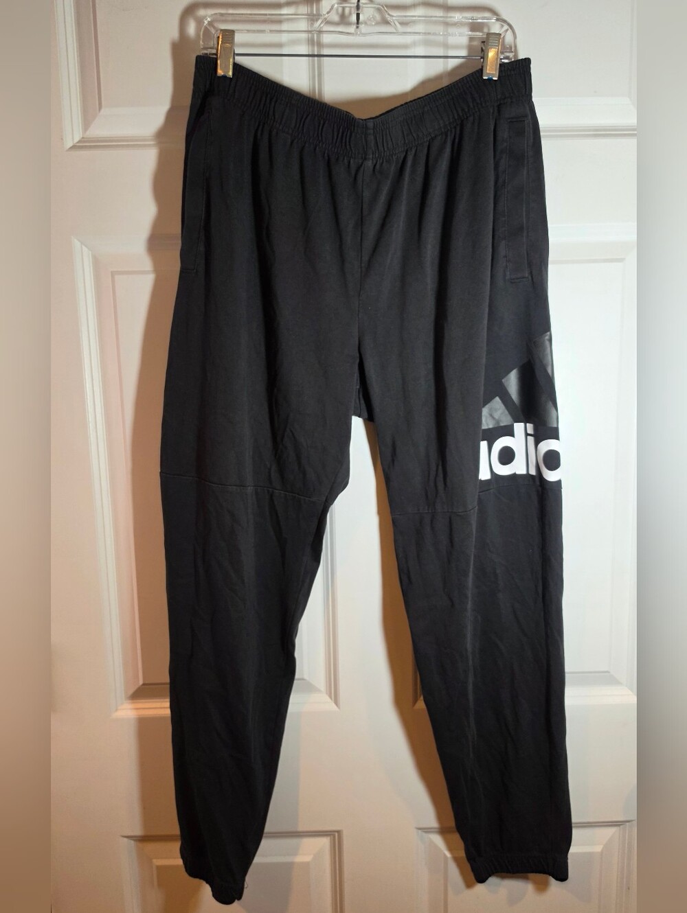 Adidas Men's Black Logo Track Jogger Pants XL